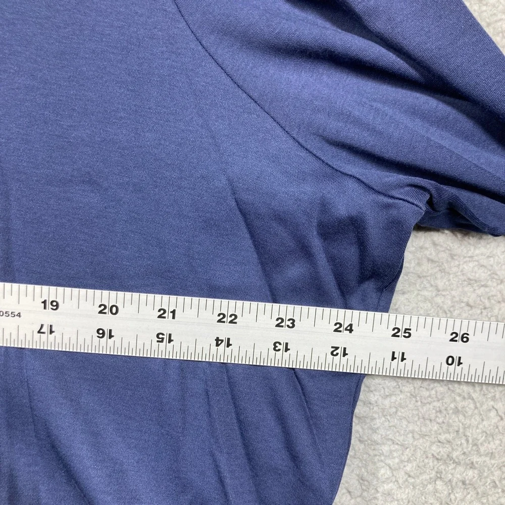L.L. Bean Cowl Neck Top Women 2X Navy Blue Supima Cotton Long Sleeve Comfort